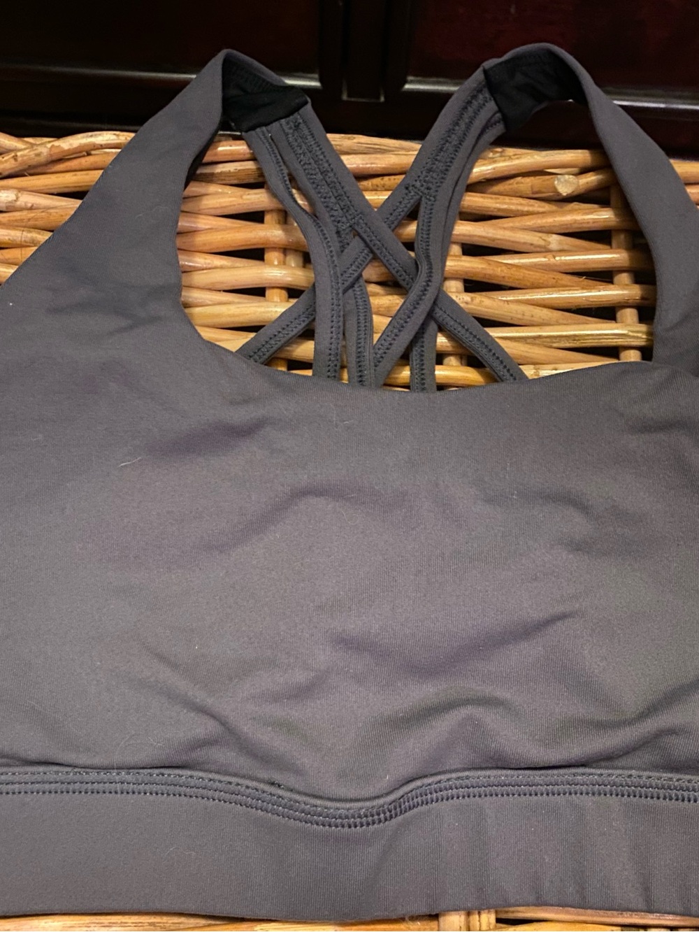 Slate Gray Cross Back Sports Bra